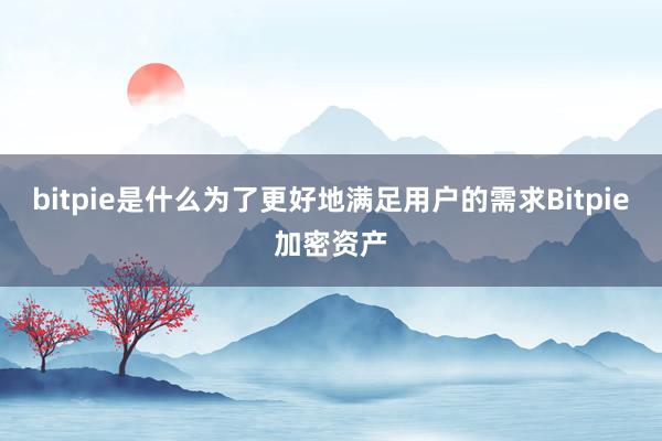 bitpie是什么为了更好地满足用户的需求Bitpie加密资产