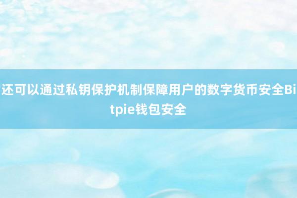 还可以通过私钥保护机制保障用户的数字货币安全Bitpie钱包安全