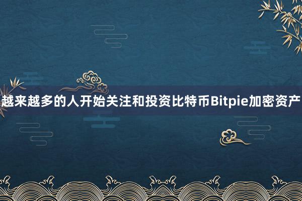 越来越多的人开始关注和投资比特币Bitpie加密资产